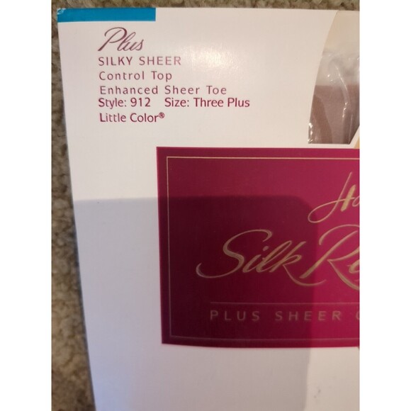 Hanes Plus Silk Reflections Silky Sheer Control Top, Size 3 Plus In Little Color - Picture 2 of 5